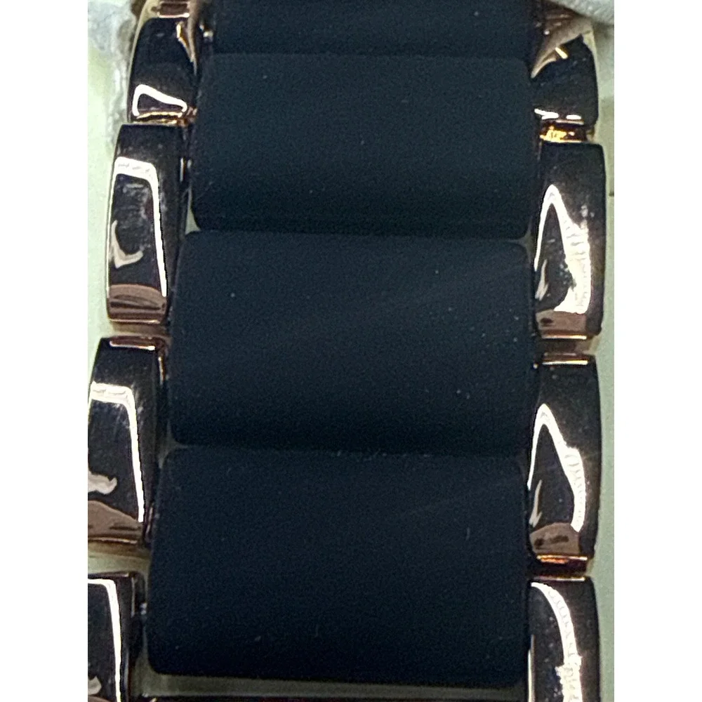 Anne Klein Apple Watch Band Rose Gold Black Links 42/44/45mm Ultra2